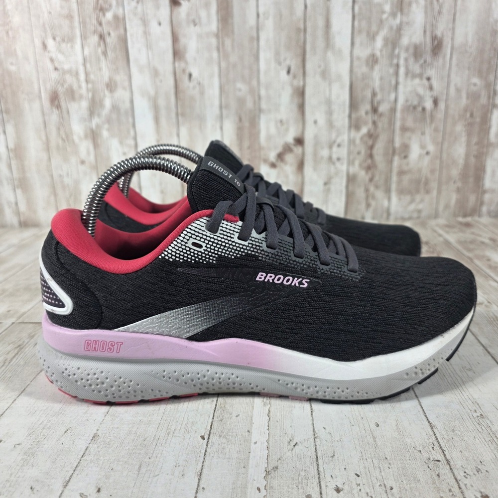 Brooks Ghost 16 Womens Running Shoes Black Pink 1204071B051 Size 8.5